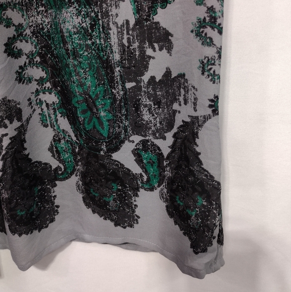 Banana Republic 100% Silk Blouse Women's PS Gray Green Boho Retro 90s Y2K Artsy - Picture 4 of 8